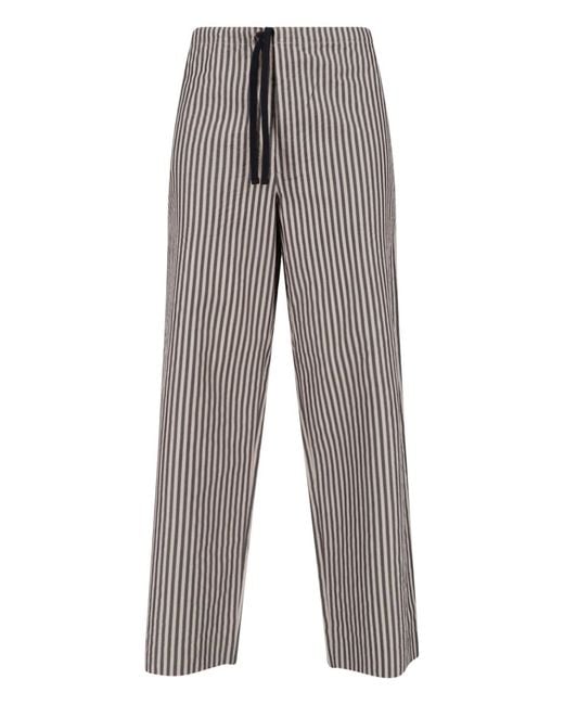 Kaptain Sunshine Gray Striped Pants for men