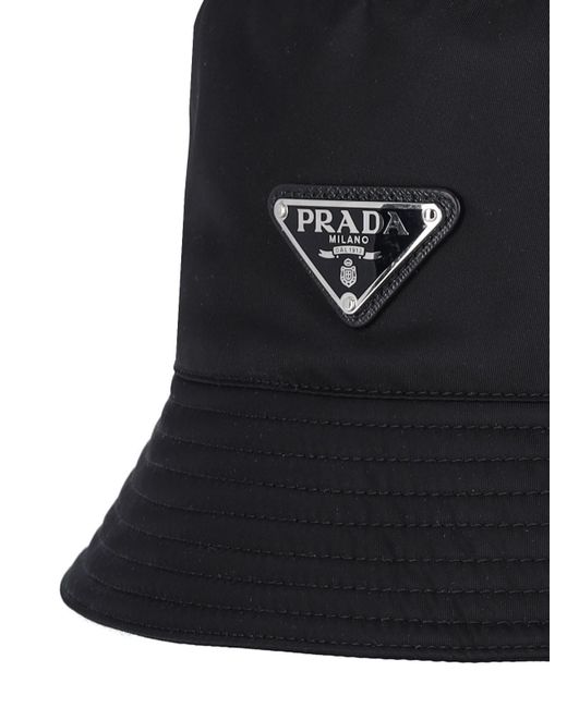 Cappello Bucket Logo di Prada in Black