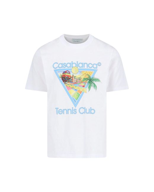 Casablancabrand White "afro Cubism Tennis Club" T-shirt for men