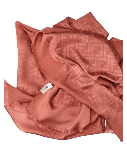 Fendi Pink Silk Scarf