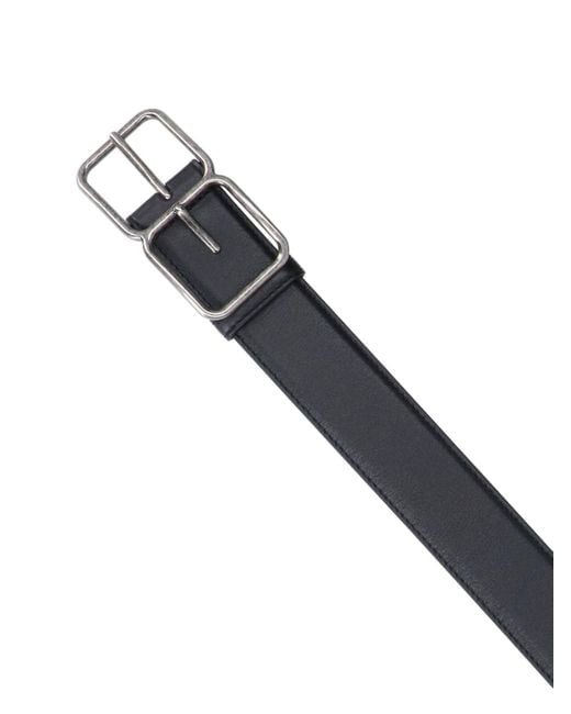 Saint Laurent Black Calf Leather Belt for men
