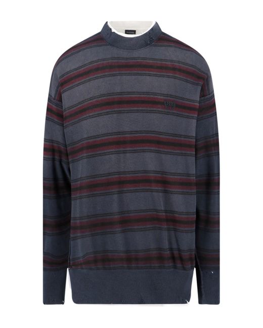 Balenciaga Blue Logo Layered Sweater for men