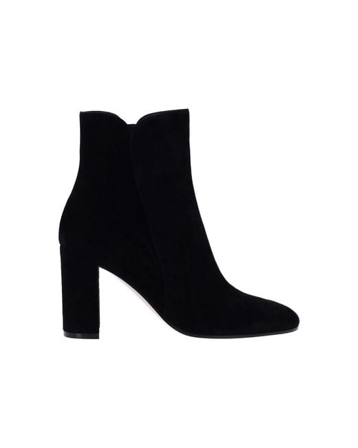Gianvito Rossi Black Premium Goat Suede Ankle Boots