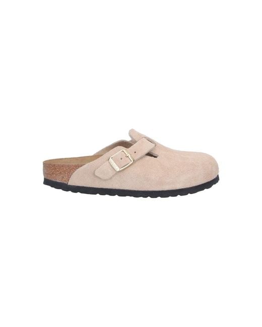 Birkenstock White Boston Mules