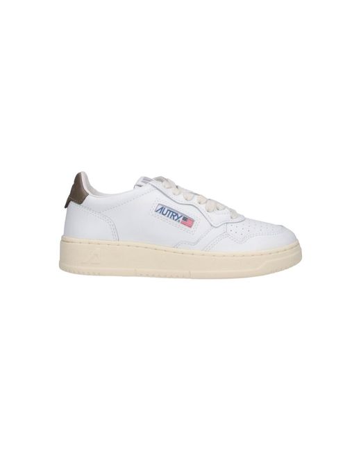 Autry White Leather Low-Top Sneakers