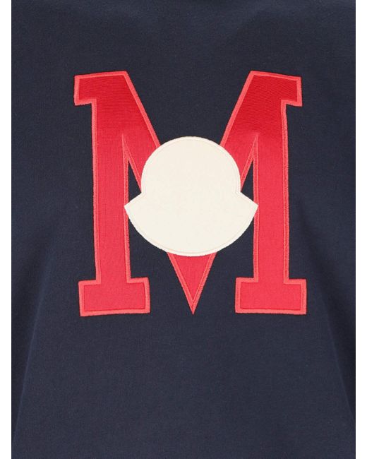 Moncler Blue Logo Hoodie for men