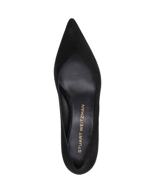 Stuart Weitzman Black Eva 35 Goat Leather Pumps