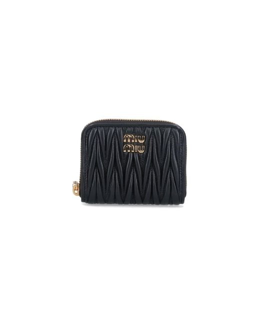 Miu Miu Black Logo Zip Wallet