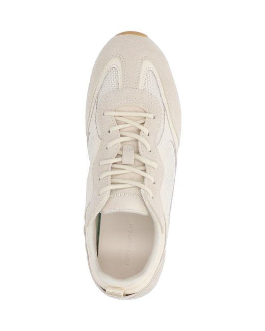 Tory Burch White Retro-Style Lace-Up Sneaker