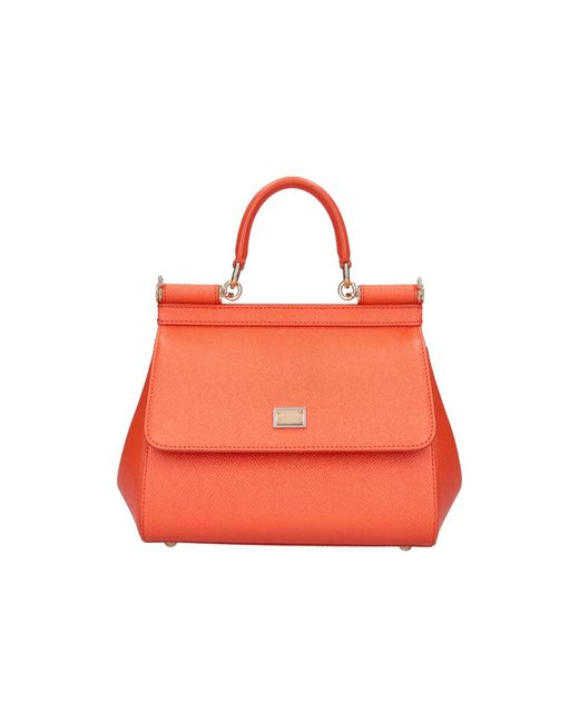 Dolce & Gabbana Orange Small Handbag "Sicily"