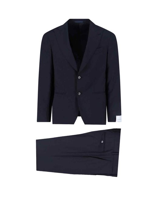 Caruso Blue Single-Breasted Suit for men