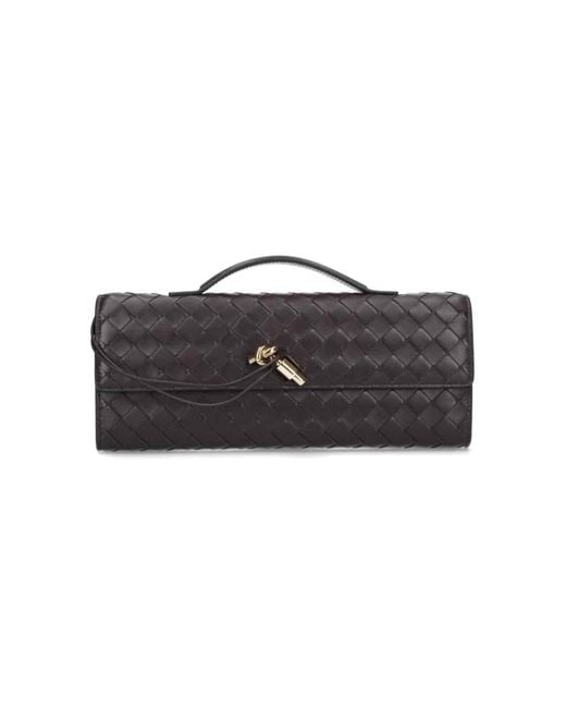 Clutch Con Manico "Andiamo" di Bottega Veneta in Black