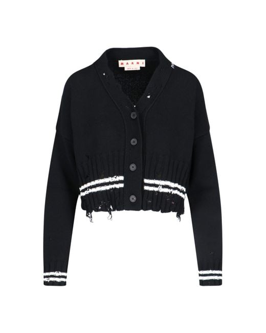 Marni Black V-Neck Cardigan