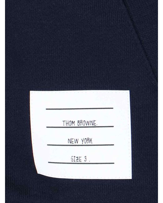 Thom Browne Blue Zipped Hoodie '4-bar' for men