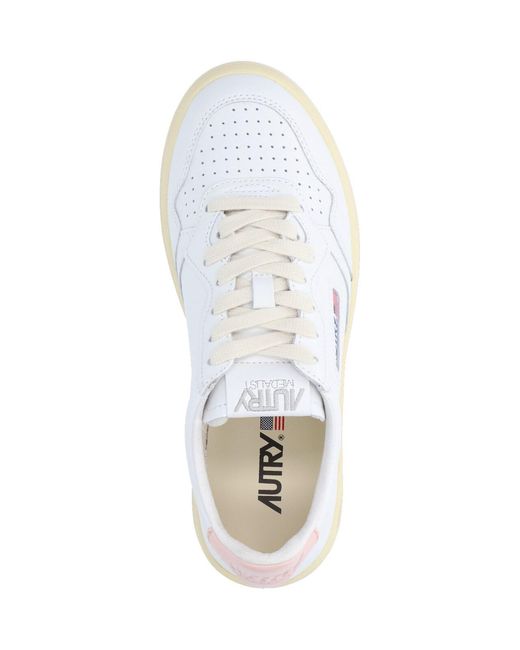 Autry White Low-Top Sneakers With Perforated Detailing