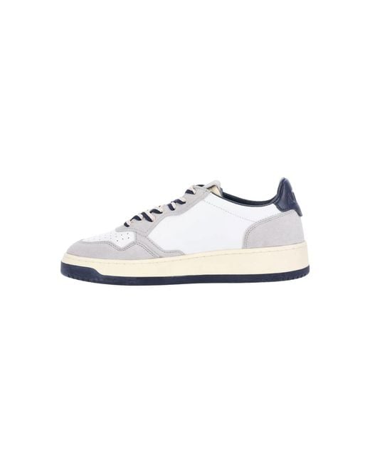 Autry White Low-Top Sneakers With Suede And Smooth Paneling for men