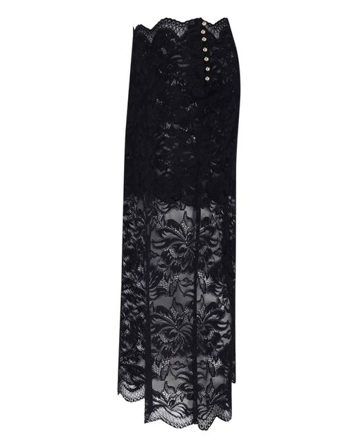 Rabanne Black Midi Lace Skirt