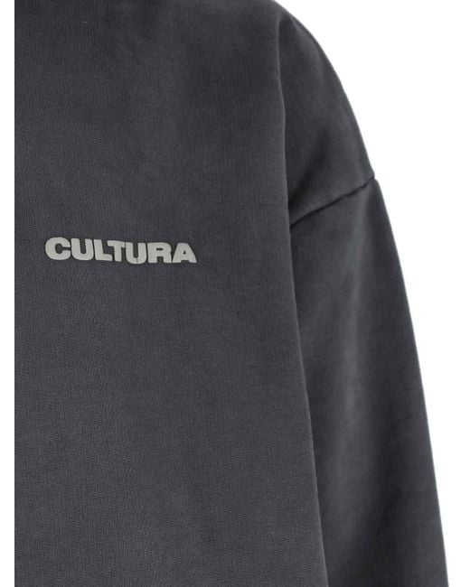 Felpa Cappuccio Logo di Cultura in Gray da Uomo
