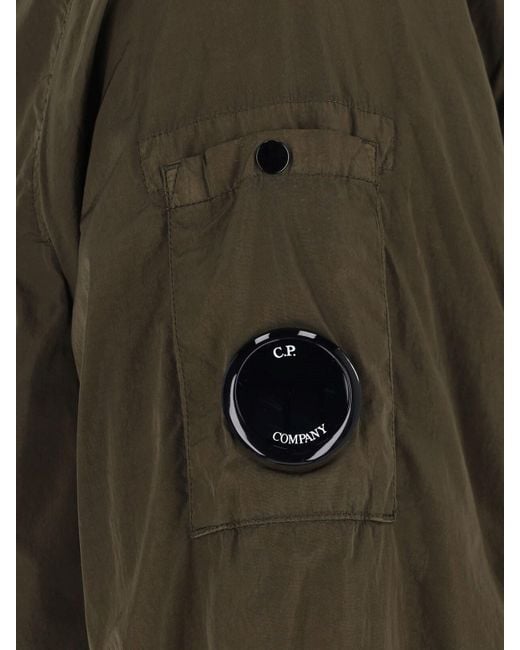 C P Company Green Logo Shirt Jacket for men