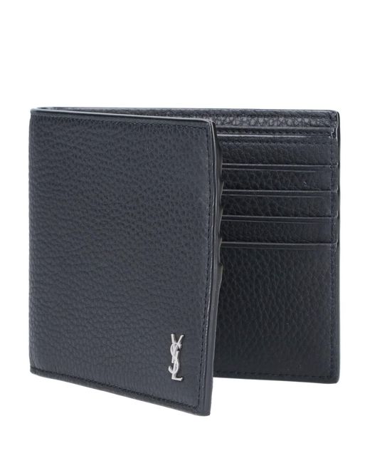 Saint Laurent Blue "Tiny Cassandre East/West" Wallet for men