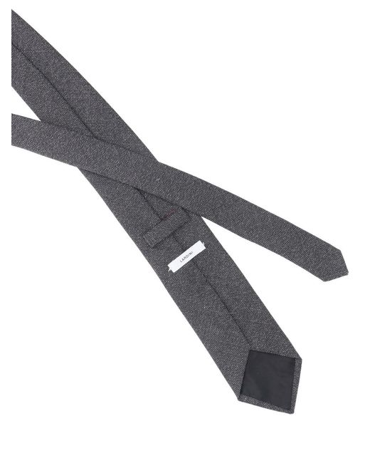 Lardini Black Virgin Wool Tie for men