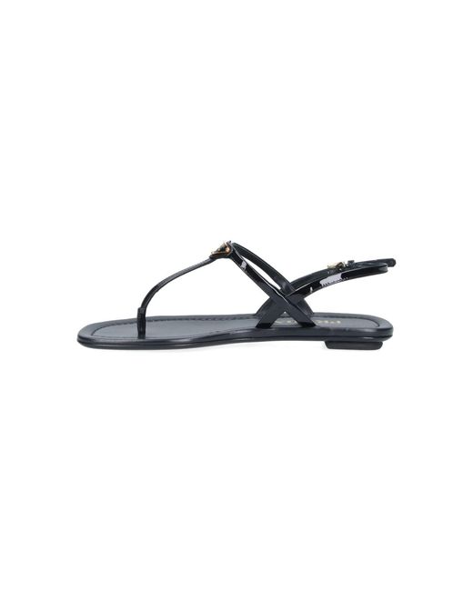 Prada Blue Logo Sandals