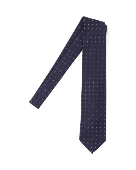 Cesare Attolini Blue Patterned Tie for men
