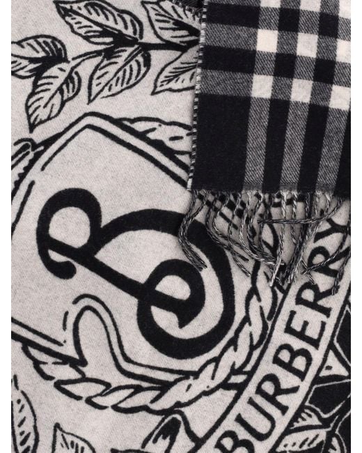 Burberry White Reversible Scarf "Stormy Knight"