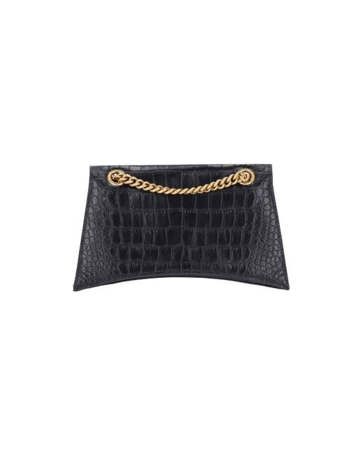 Balenciaga Black Crush Chain Small Leather Shoulder Bag