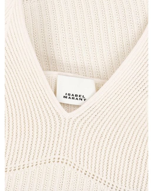 Isabel Marant White Ribbed Tank Top