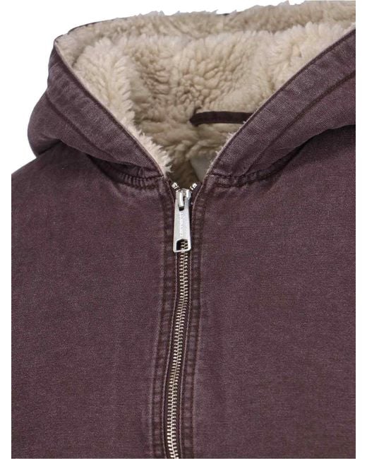 Carhartt Purple Mitch Double-Zip Lambskin Lining Jacket