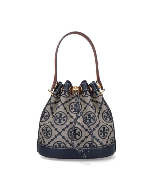 Tory Burch Black 't-monogram' Bucket Bag