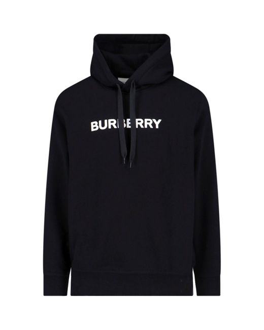Felpa Cappuccio Logo di Burberry in Black da Uomo