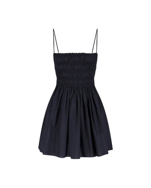 Matteau Blue Fitted Ruched Bodice Mini Dress