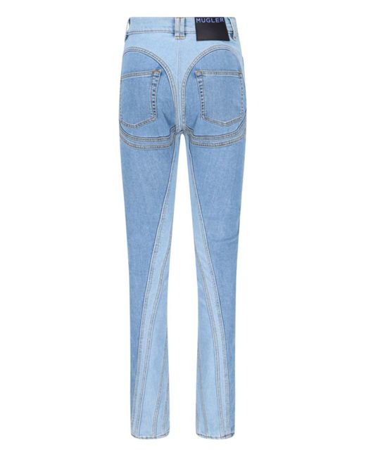 Mugler Blue 'spiral' Jeans