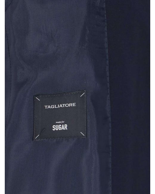 Tagliatore Blue Single-Breasted Blazer