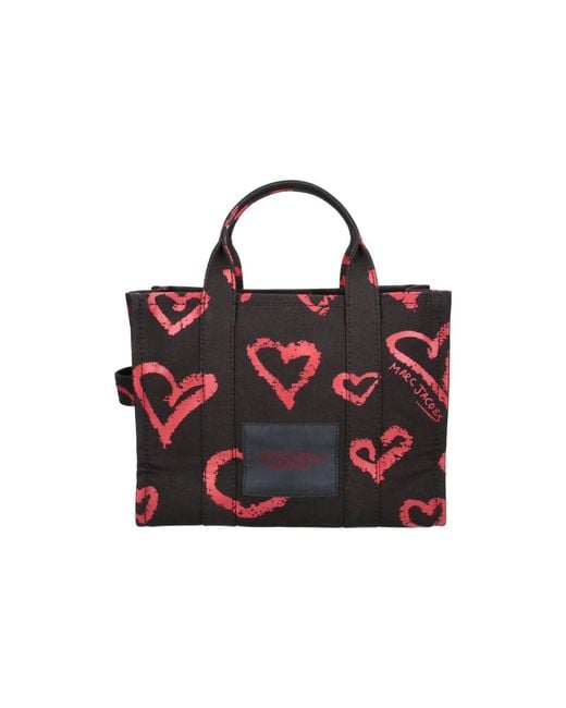 Marc Jacobs Multicolor Mini Canvas Tote Bag With Heart Print