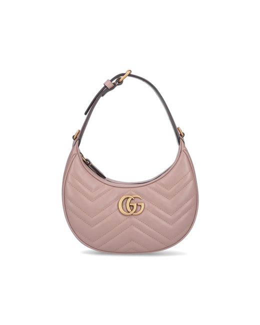 Gucci Pink 'Gg Marmont' Mini Hobo Bag