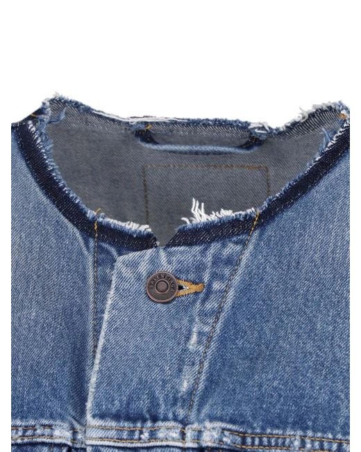 Balenciaga Blue Cowhide-Trim Cotton Jacket