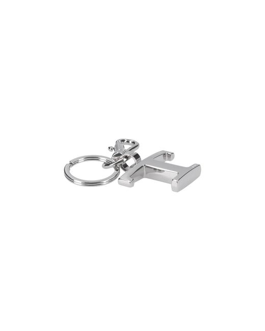 Tod's Metallic Keychain Logo Charm for men