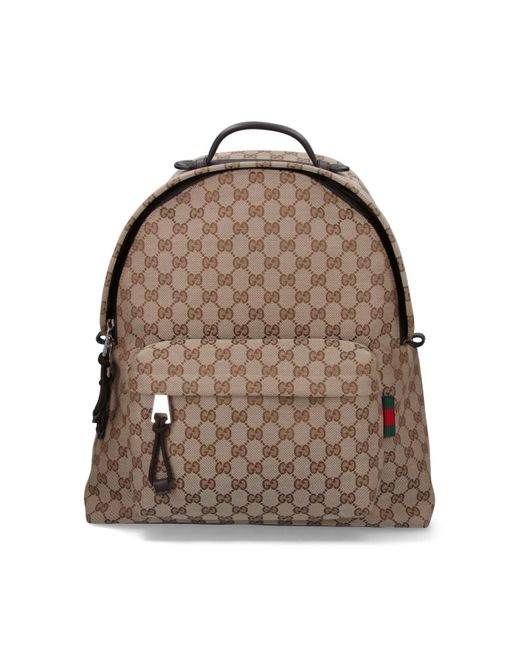 Gucci Brown 'Gg' Medium Backpack for men