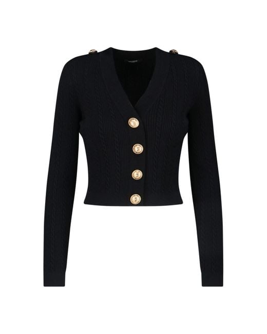 Balmain Black Sweaters Viscose