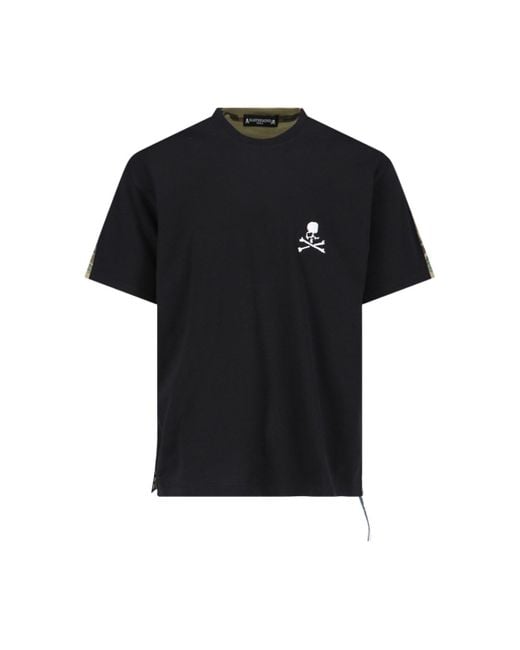 MASTERMIND WORLD Black Back Camouflage T-shirt for men