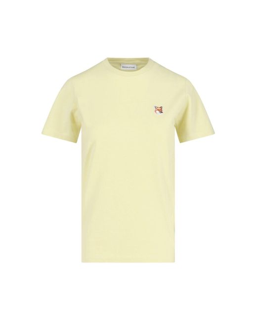 T-Shirt Logo di Maison Kitsuné in Yellow