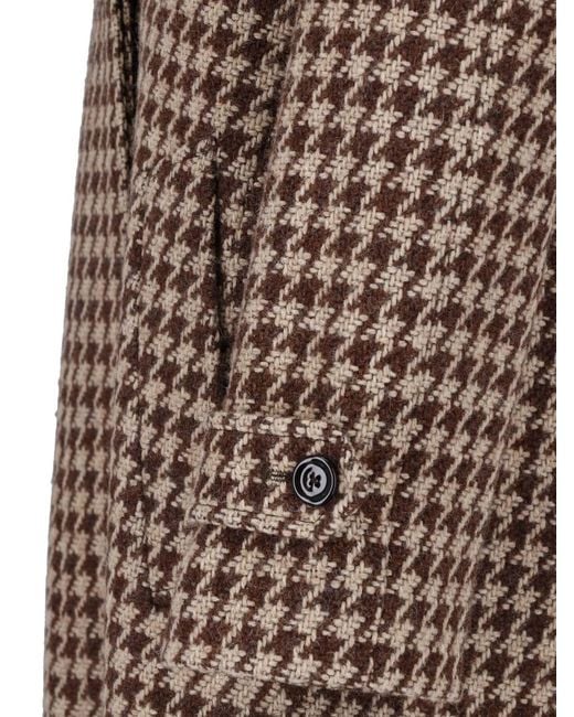 Lardini Brown Wool Blend Coat