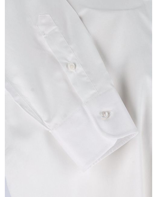 Barba Napoli White Cotton Shirt for men