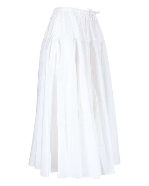 Gonna Midi Svasata di Patou in White