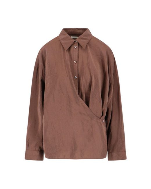 Camicia Drappeggiata di Lemaire in Brown
