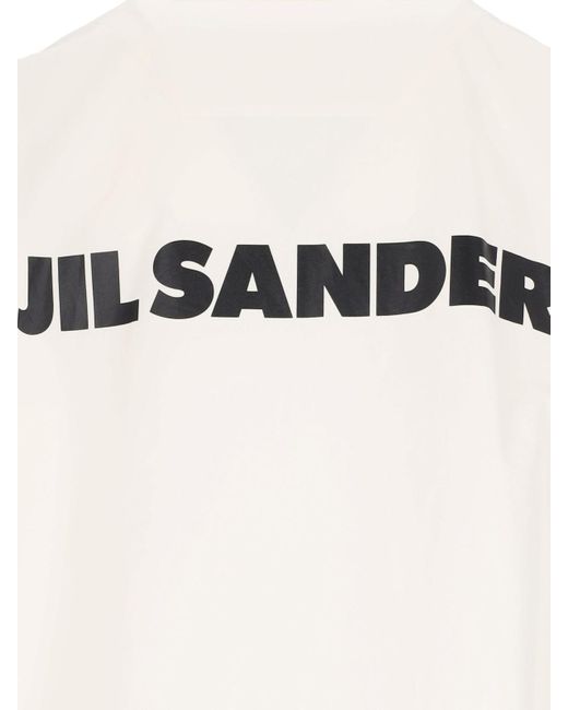 Jil Sander White Logo Single-Breasted Jacket