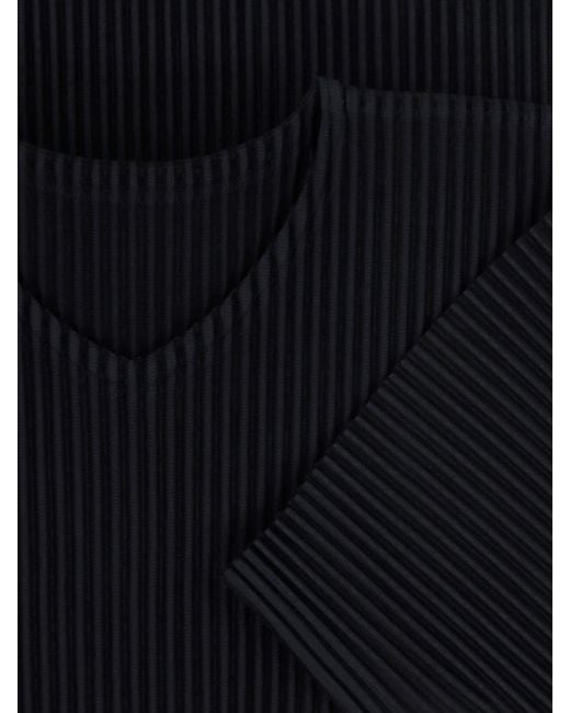 Homme Plissé Issey Miyake Black Pleated T-Shirt for men